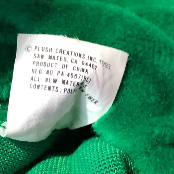 Green Plush Frog Hand Puppet Toy Right Hand Vintage 1993 - Picture 8 of 8